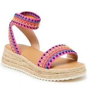 Wonder Nation Pink and Yellow Kids Sandals